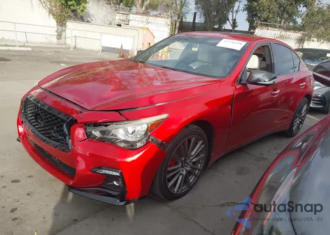 2022 Infiniti Q50 Red Sport 400 Awd from USA, damaged, VIN JN1FV7DR2NM390437
